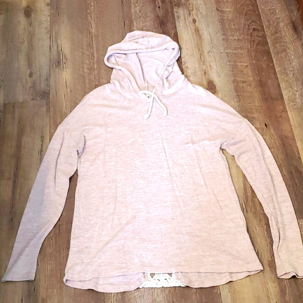 Womens lightweight hoodie with open back design